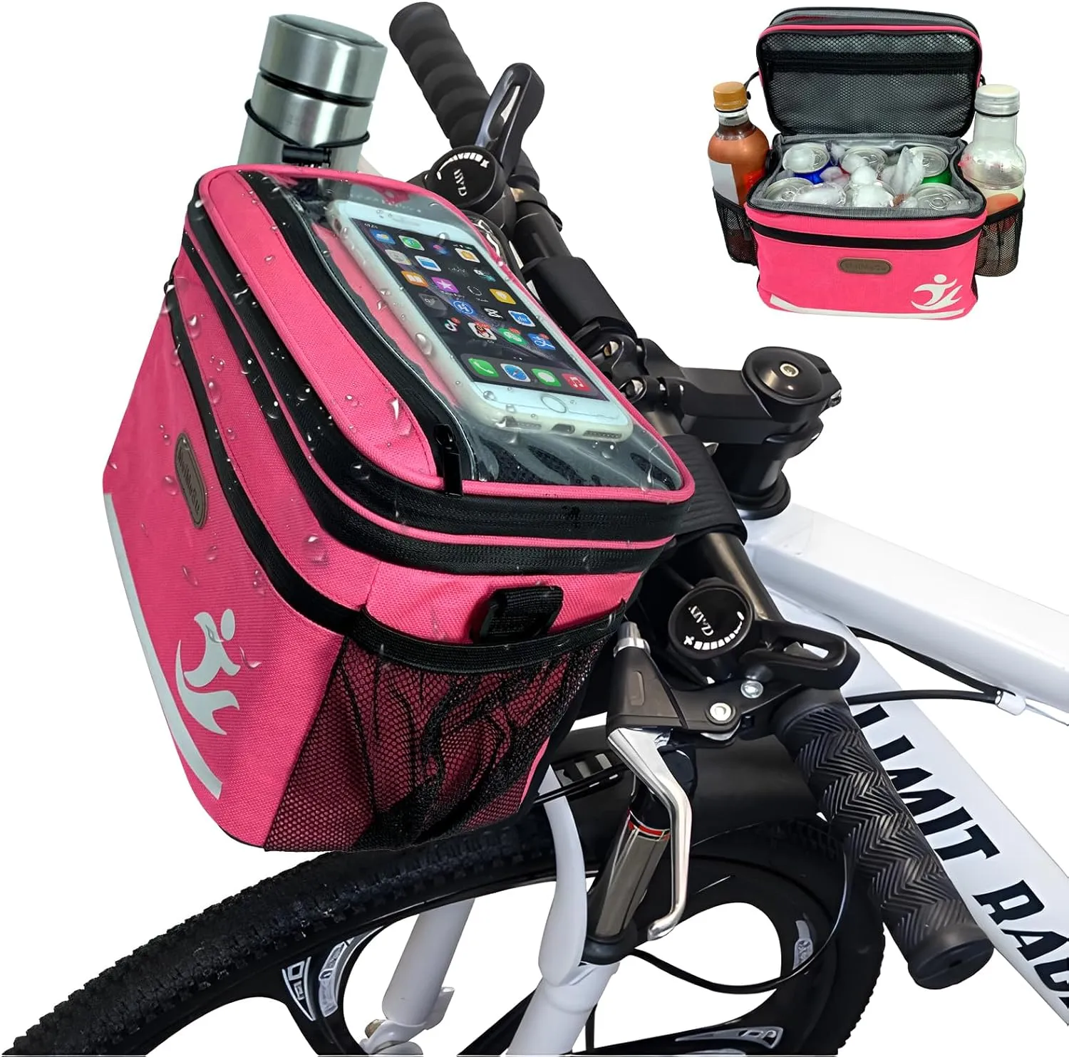 Leakproof Insulated Lunch Box Cycling Bag for Outdoor Sport 6L Bike Handlebar Tote Bag Thermal Cooler Handbag for Men and Women