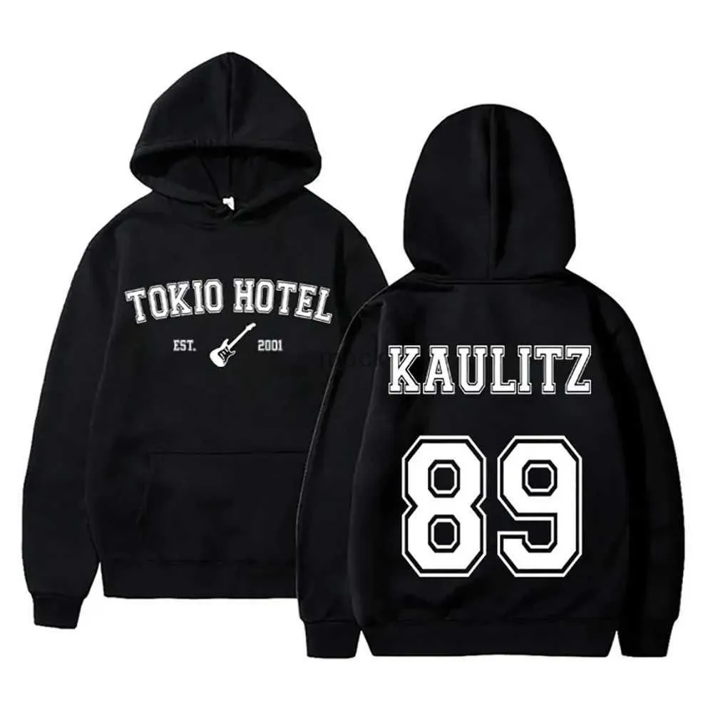 Sweatshirts Mens Jackets Tokio Hotel Hoodies Kaulitz 89 Hoodie Bill Kaulitz Print Sweatshirt Y2k Streetwear Tokio Hotel Sweatshirts Rock Band Pullovers 240412