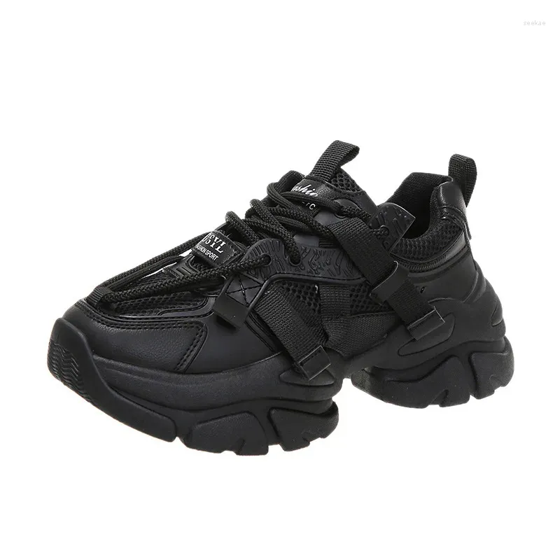 Buty swobodne 2024 Spring/Summer Black Fashion Fashable Gruby Sole Sports Sneakers Tenis Zapatillas