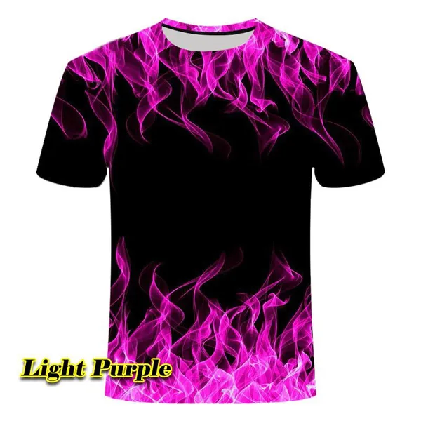 Tshirt Funny Pink Shirt Flame Print Mens Casual Short Sleeve Round
