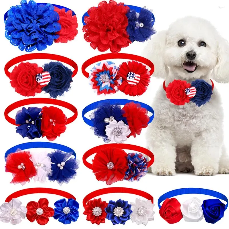 Hondenkleding 30 stks 4e Juny Pet Supplies Bow Tie American Independence Day Bowtie Collar Small Dogs Accessoires Bowsties