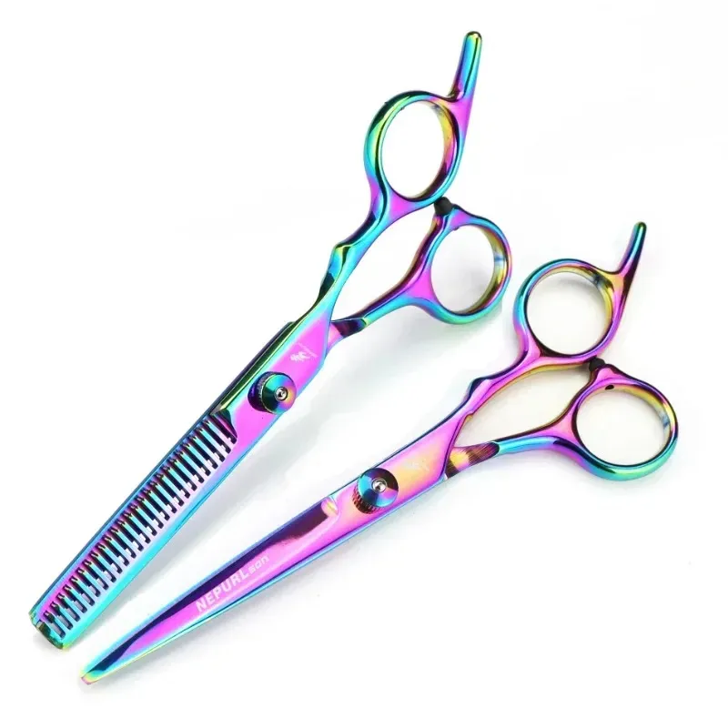 2024 Profissional Scissors de cabelo de 6 polegadas Rainning barbeiro cortando tesouras de tesoura de tesoura Tercentações de tesoura - Para cabelos profissionais