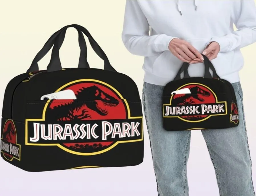 Anpassad Jurassic Park Bag Women Warm Cooler Isolated Lunch Box For Kids School 2207111978957
