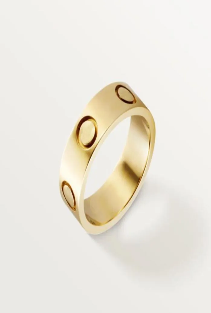 Love Screy Pierścień Pierścień Męskie Klasyczne luksusowe projektant biżuterii Kobiety Tytanium Steel Goldplated Gold Silver Rose Never Fade Not Alergent5429198