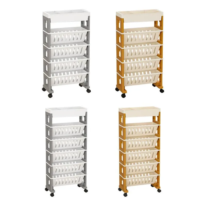 Chariot De Rangement à Roulettes Multi-étagères – Idéal Pour Livres, Jouets, Petite Chambre Ou Salle De Classe