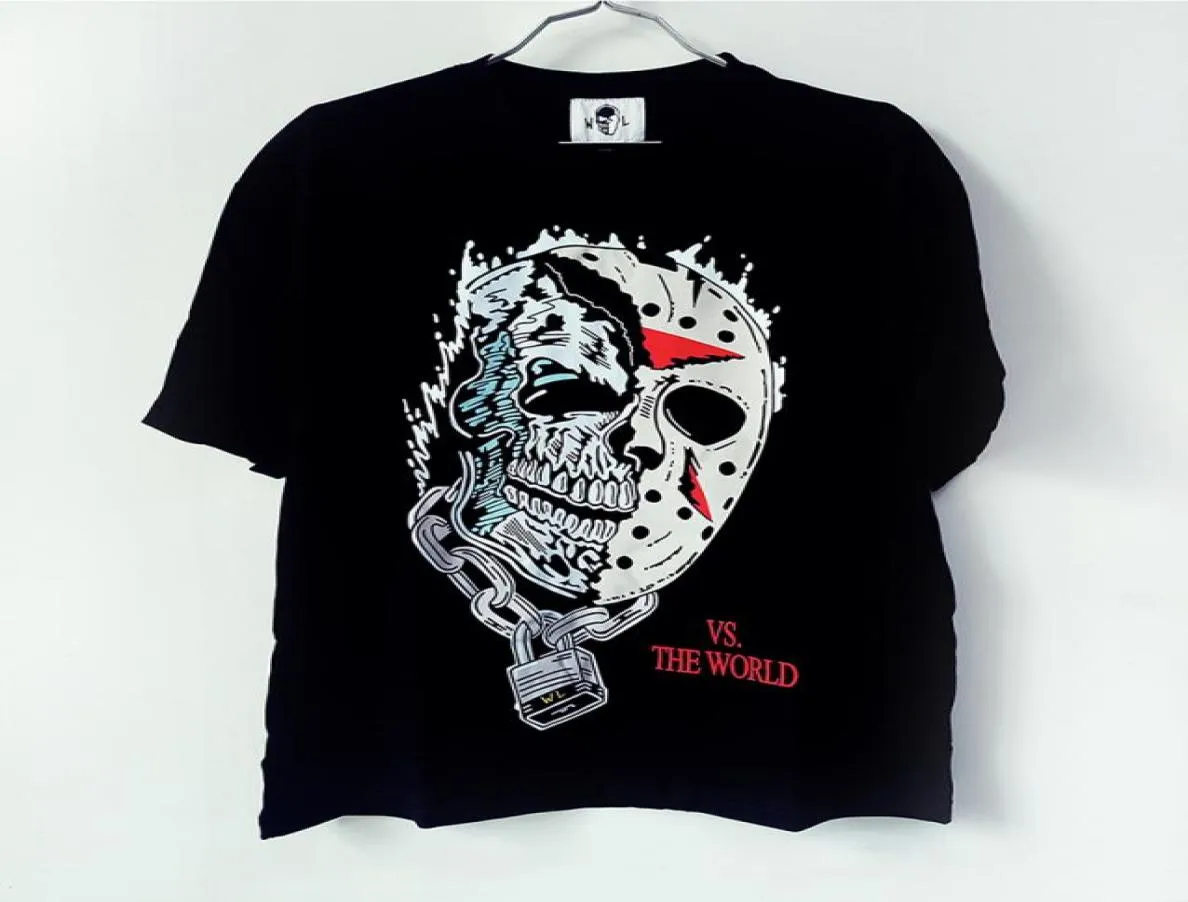 Warren Tshirts Jason Skull Print Mens Lotas Womens Art Tshirts Lose Tees Men Casual Shirt Shorts Hylsa Svart tee SXL3926971