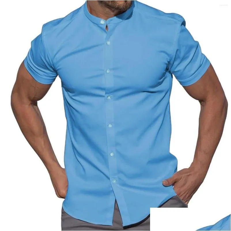 T-shirts masculins T-shirts Fashion printemps et été décontracté à manches longues à manches longues en coton ajusté Men de petite manche