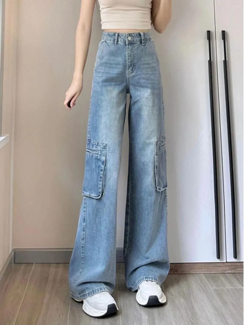 Jeans femminile da donna pantaloni pantaloni vintage in alto girovada