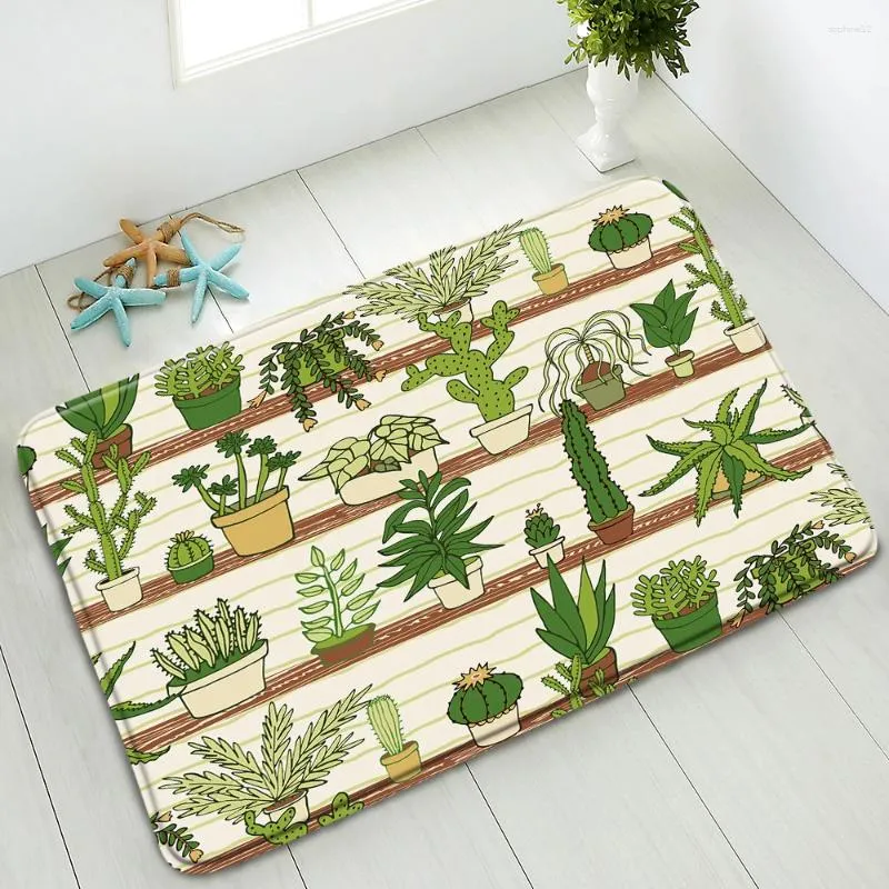 Tappetini da bagno piante tropicali cactus tappetino da bagno non slip tappetino da letto per interno cucina soormat assorbente moquette moquette lavabile