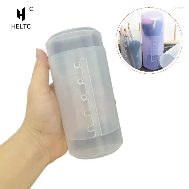 Storage Boxes Transparent Makeup Brush Holder Plastic Travel Cosmetic Case Organizer Bag Cup Waterproof Dustproof Large Size For Women