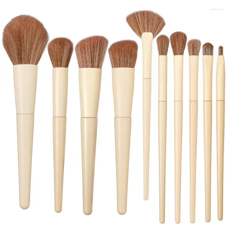 Makeup Brushes 10st Premium Set Eye Shadow Foundation Women Cosmetic Powder Blush Blending Beauty Make Up Tool