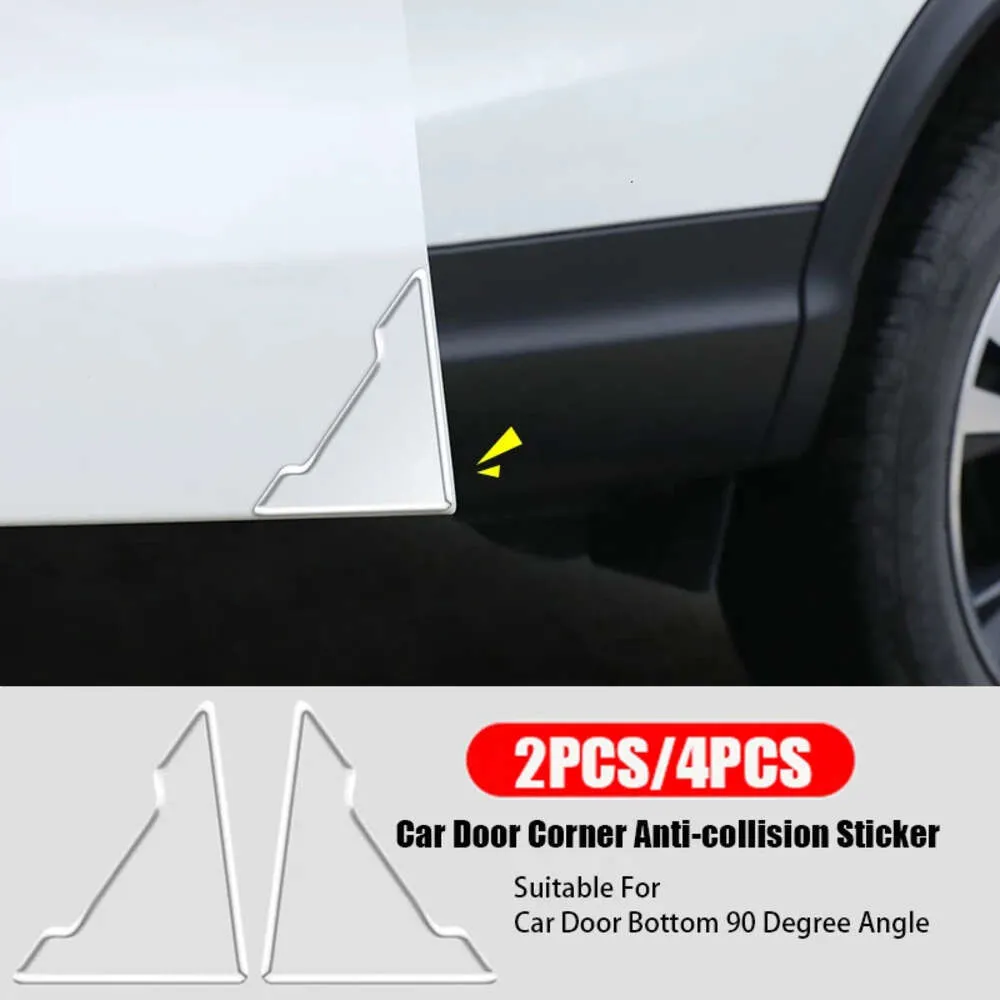 Lot De 2 Protections Silicone Pour Coins De Portes De Voiture - Anti-rayures, Anti-chocs - Forme Triangle 4x6 Cm - Installation Facile Sans Colle