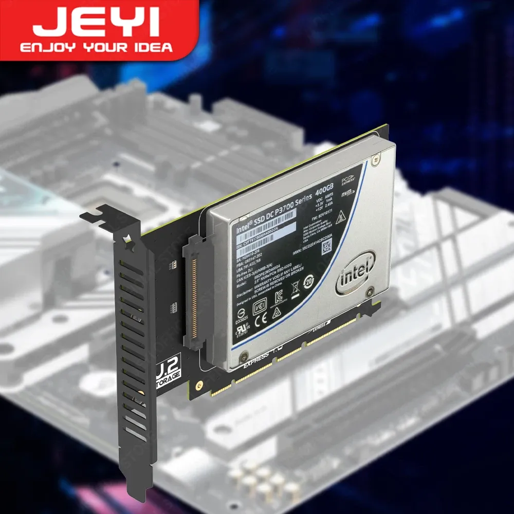 Cartes Jeyi U.2 à PCIe 4.0 Adaptateur, NVME 2,5 "U.2 (SFF8639) SSD PCIE X4 X8 X16 EXPANSION CARTE U.2 SSD U.2 Drive (PEX4SFF8639)