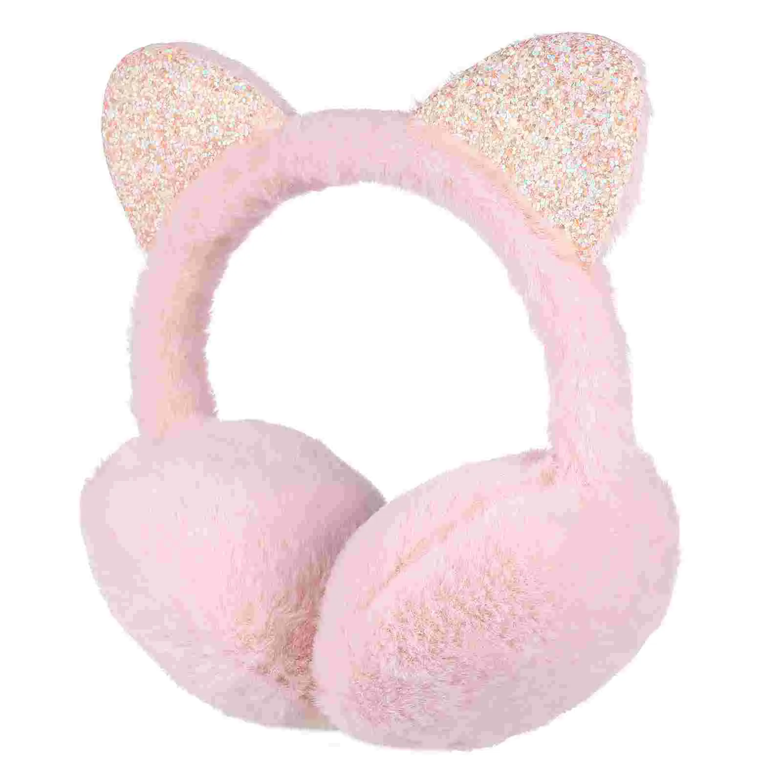 Winter Ear Muff for Kids Children Shiny Cat Ears Warm Plush Ear