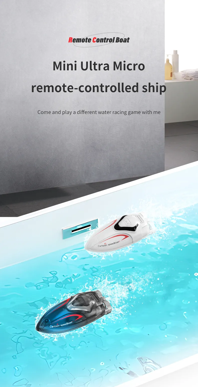 Mini RC Boat: 2.4G Remote Control Speed Boat, Pocket Size Waterproof ...