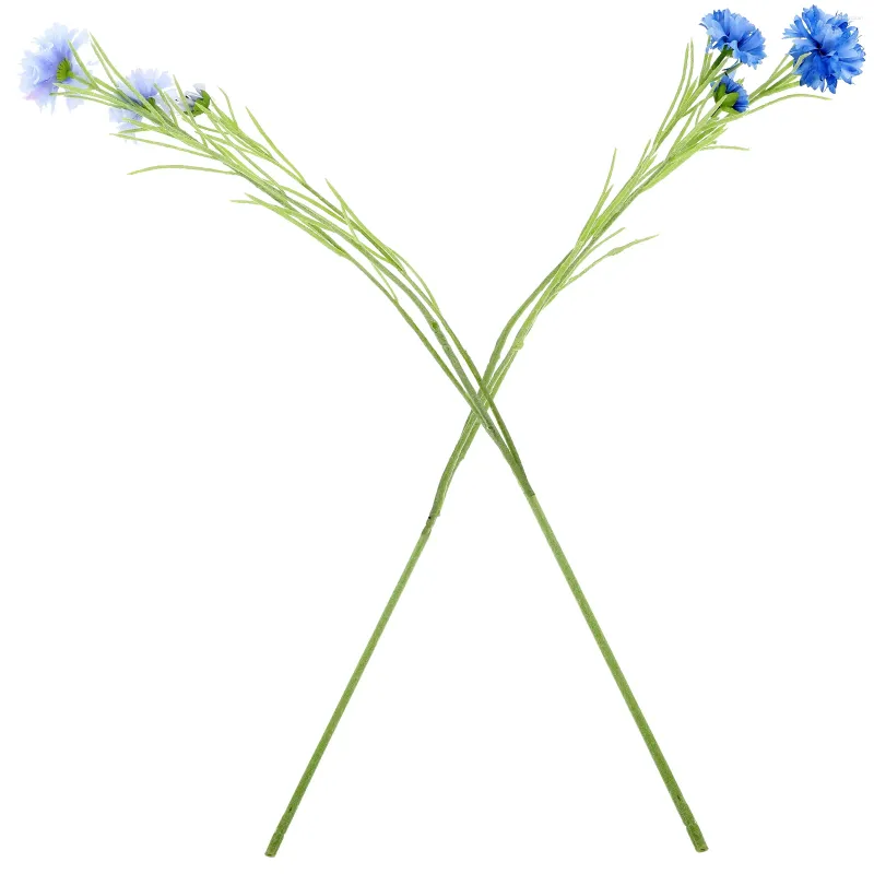 Decorative Flowers 2 Pcs Simulation Car Cornflower Artificial Bulk Picks Fake Silk Cloth Home Decors Floral Bouquet