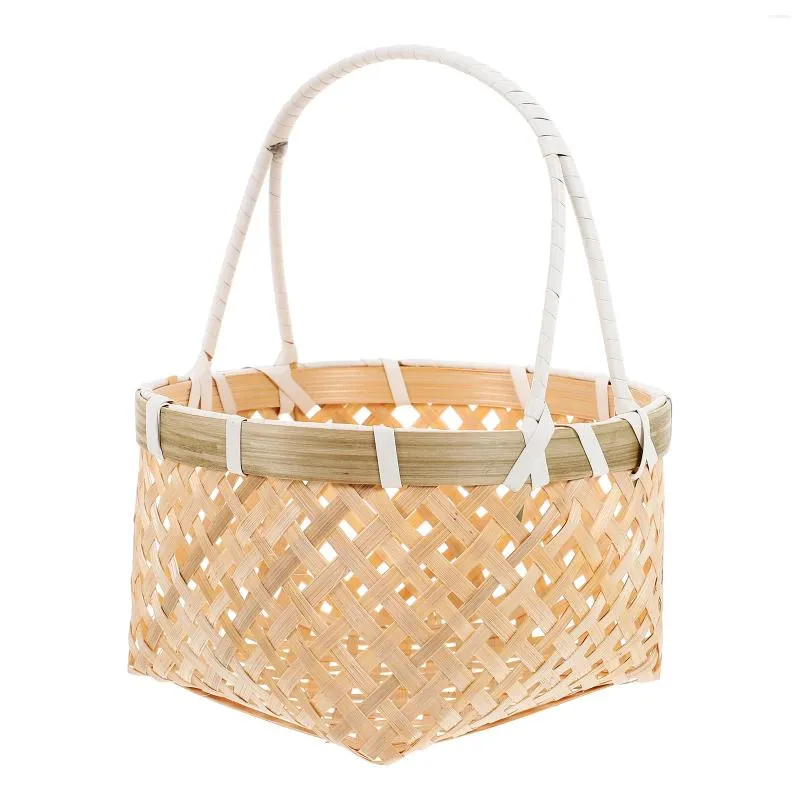 Dinnerware Sets Bamboo Small Basket Woven Serving Vegetable Picnic Baskets For Gifts Storage