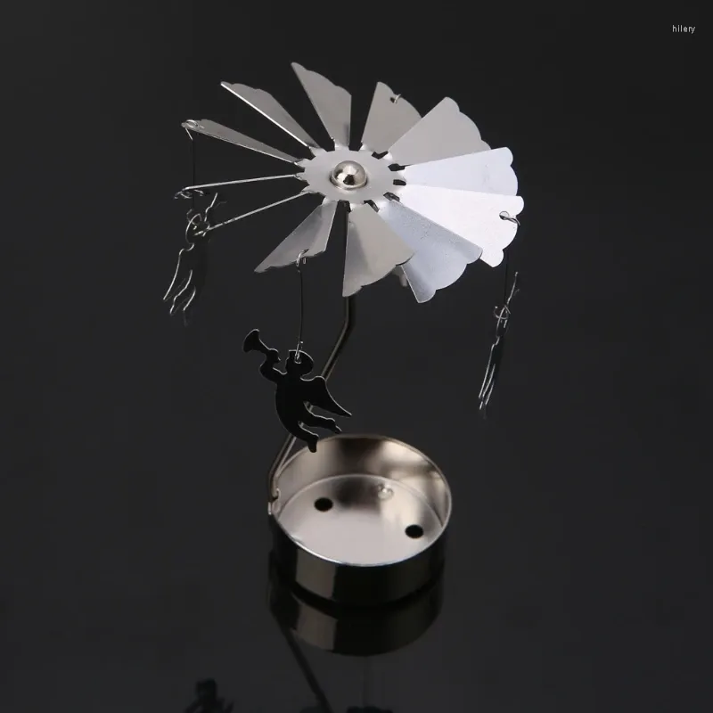 Candle Holders Metal Rotating Tea Light Spinning Tealight Stand Candleholders For Romantic Wedding Party Home Decoration