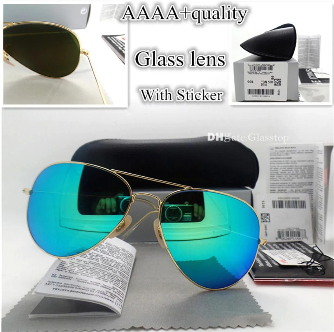 Najwyższej jakości szklane soczewki kobiety Polityczne okulary przeciwsłoneczne okulary ochronne Uv400 Projektant marki Vintage Sport Planka okularów skrzynia obudowa 9754743