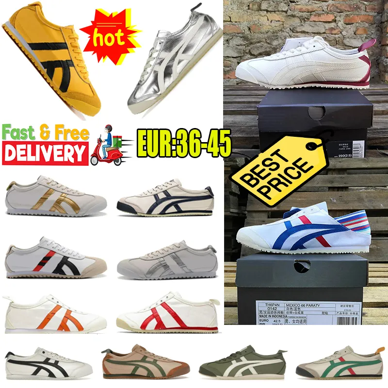 2024 NY STIL ONITSUKASSS Tiger Mexico 66 Sneakers Kvinnor Män Designers Running Shoes Black White Blue Yellow Beige Low Fashion Trainers Gai