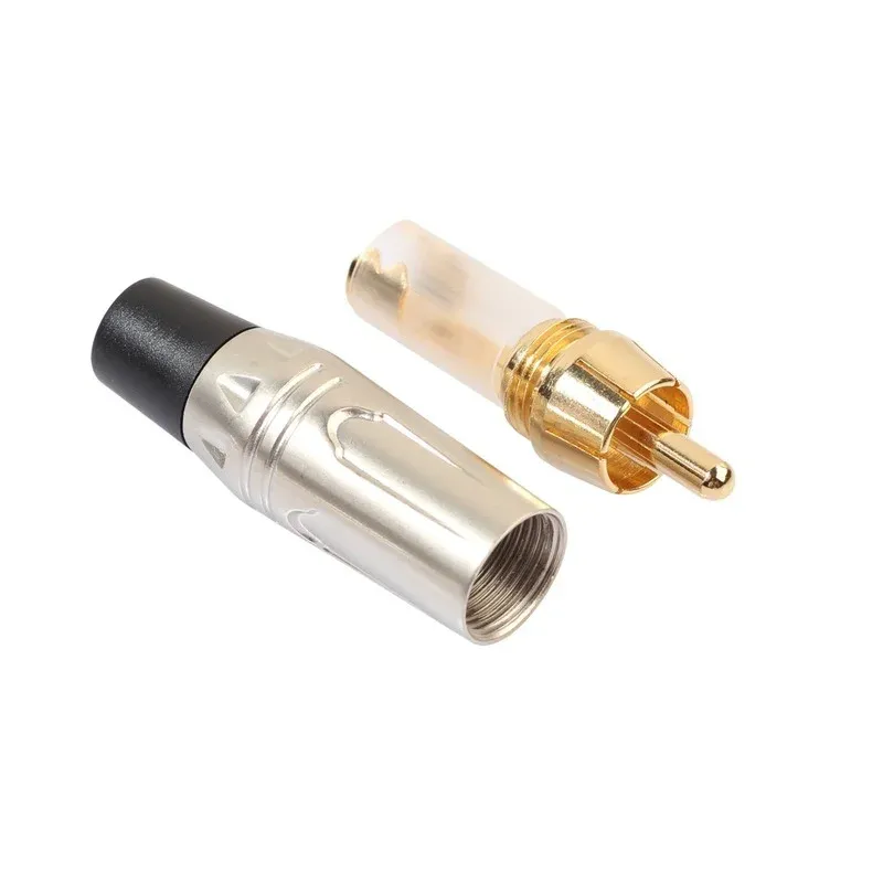 RCA Male DIY Welding Lotus Plug Zinc Alloy Shell Gun Gray Gold-plated Audio Cable, Coaxial Cable, Video Cable New