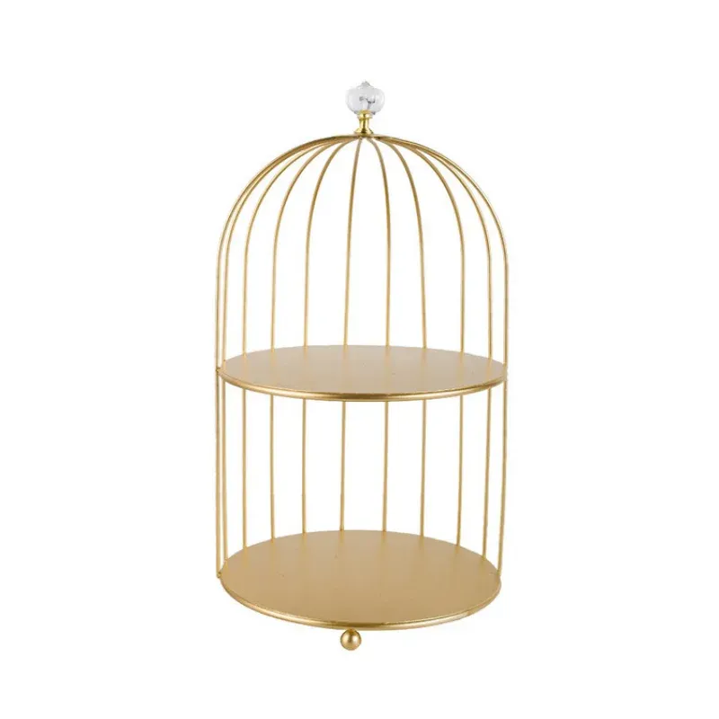 Metal Bird Cage Cosmetic Storage Organisateur de lèvres Perfume Produits de soins de la peau Finales Rack Rack Salle de salle de bain Accessoires Accessoires