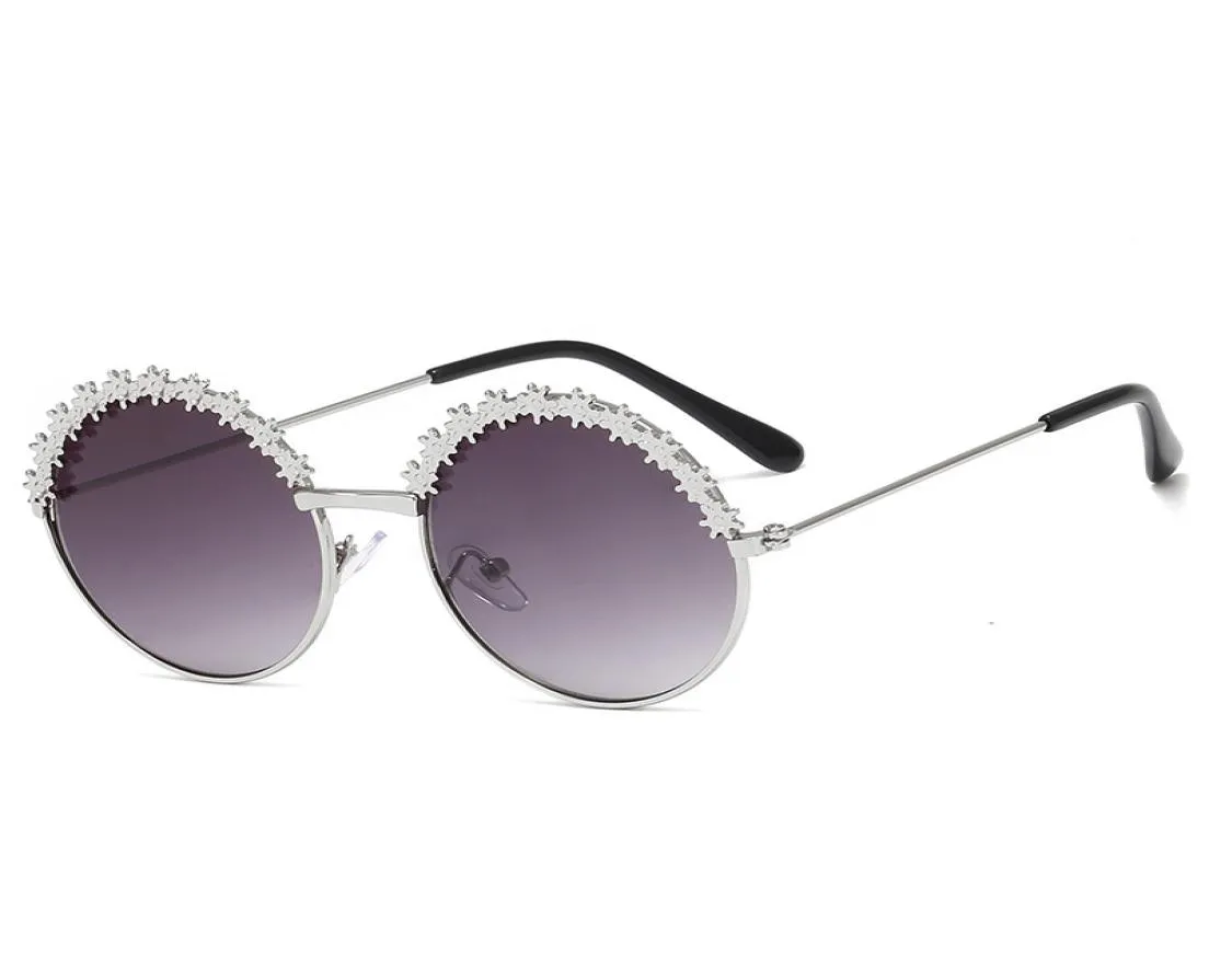 Girl039s Moda Óculos de sol Flor Design Floral Metal Frame Antiuv Sunglasses para Party Pograph Outdoor Beach4066602