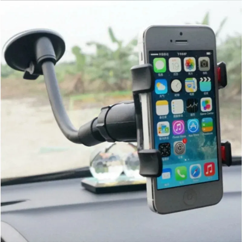 2024 360 Rotate Sucker Car Phone Holder Flexible Mount Stand Mobile Cell Support For iPhone Samsung Xiaomi Clip Phone Holder in Car 360