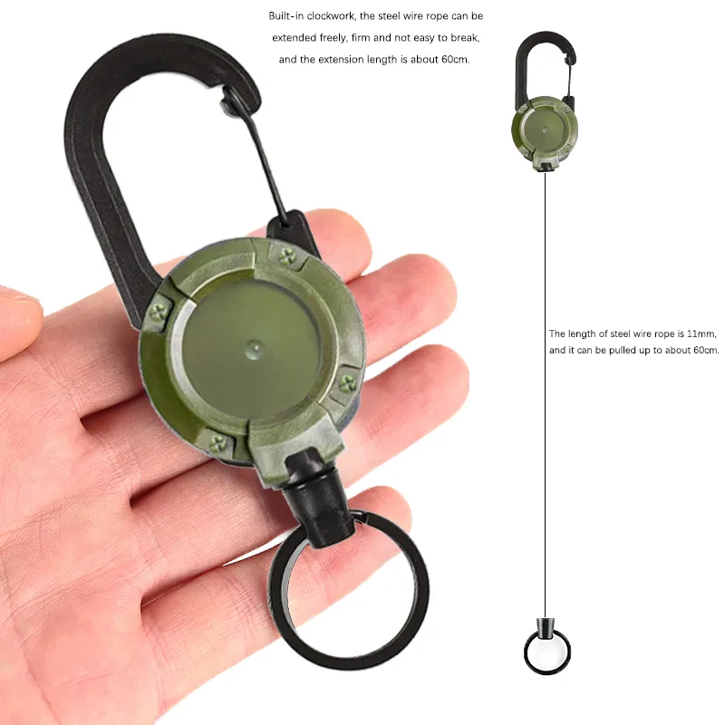 Anti-theft Retractable Keychain Secure Metal Buckle Sporty