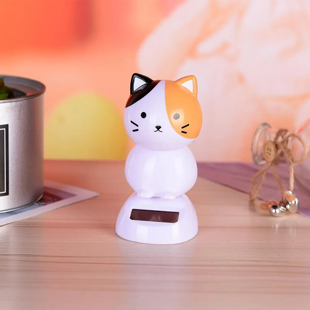 Chat Dansant Solaire Pour Tableau De Bord De Voiture - 6,4 X 6 X 10,4 Cm - Figurine Animée Sans Piles - Décoration Amusante