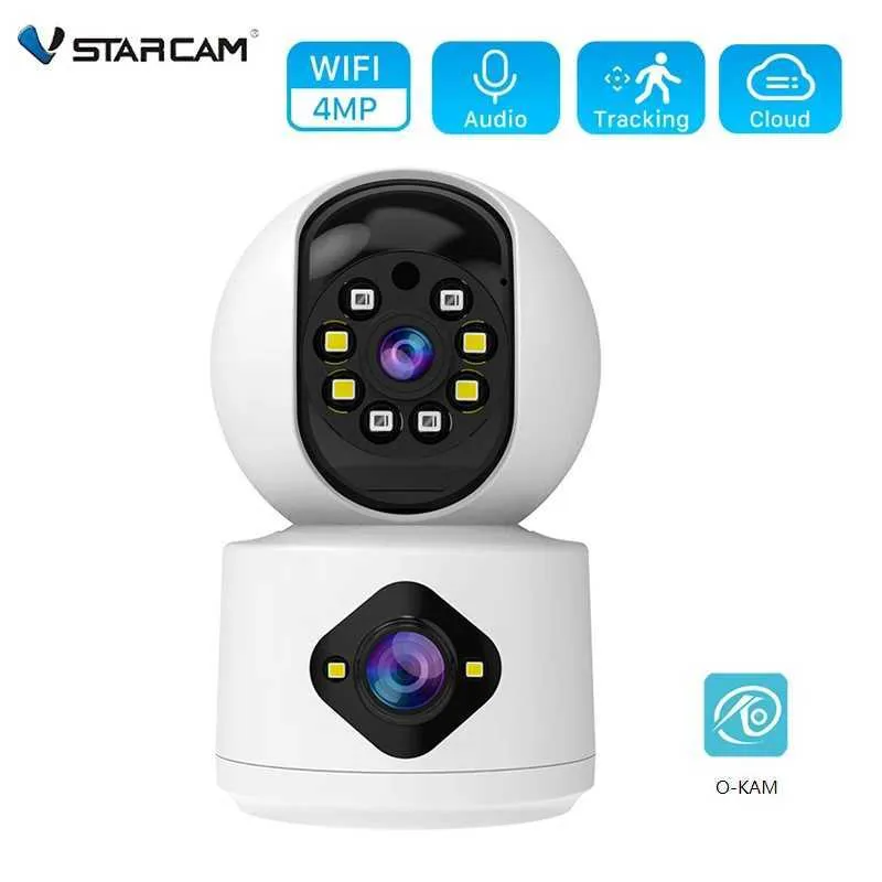 Telecamere IP vstarcam 4mp dual lente wifi telecamera monitor baby monitor monitoraggio automatico di rilevamento umano di sicurezza per interni CCTV Video sorveglianza 240413