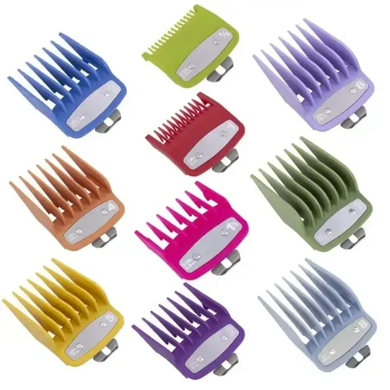 Kemei Hair Clipper Limit Comb Guide Attachment Size Barber交換1.5/3/4.5/6/10/13/19/25/MM 8PCS 1990 809A 1761に設定