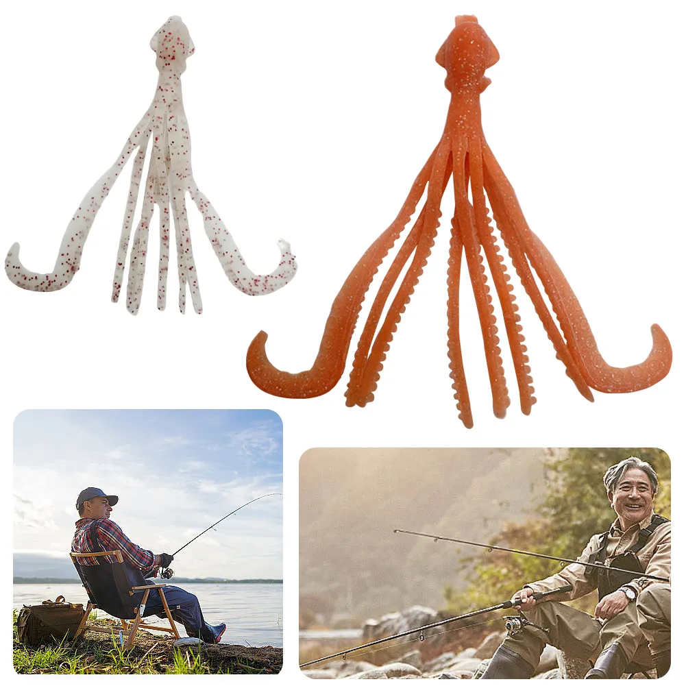 HERCHR 30pc Soft Luminous Octopus Traina Esche Di Acqua Salata - copertina