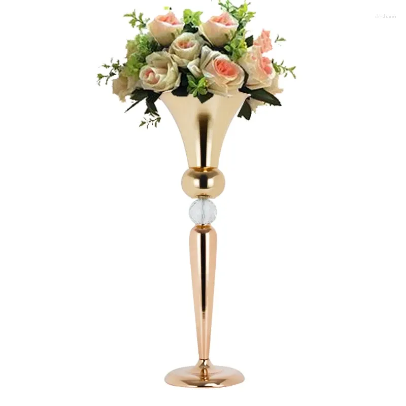 Vases European Metal Vase Decoration Luxury Gold Flower Home Ornement Decorative Wedding Party Party Rack 2pcs / Lot