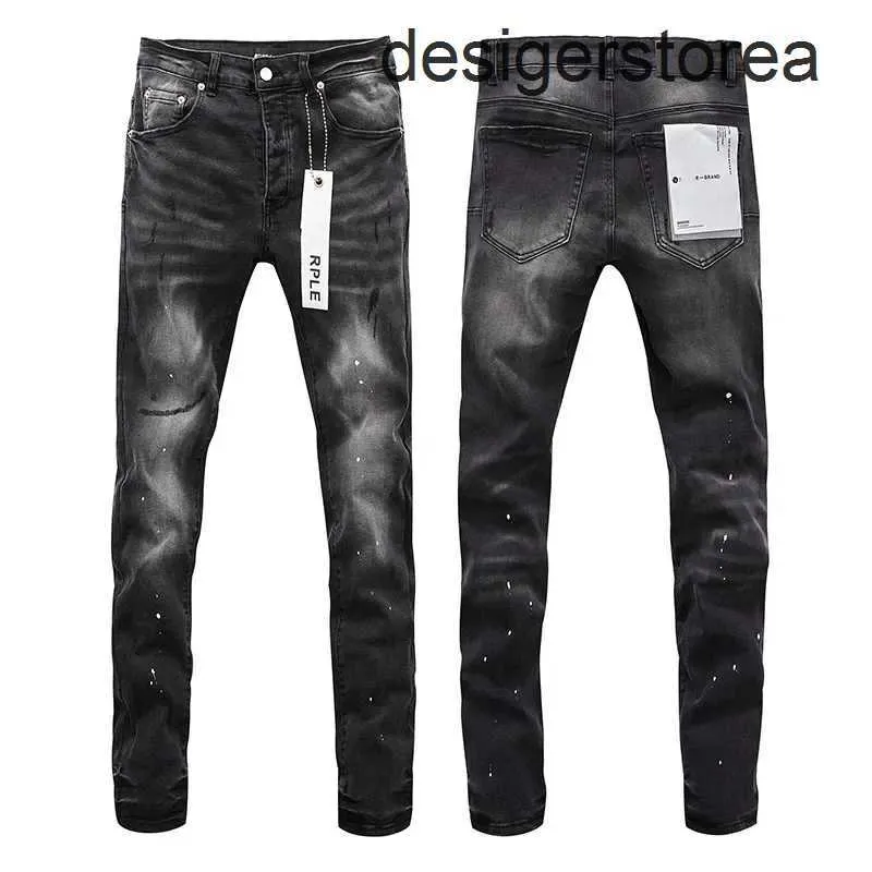 Högkvalitativa varumärken Jeans Splashed Ink nödställda motorcykel Stylish och Slim Pants