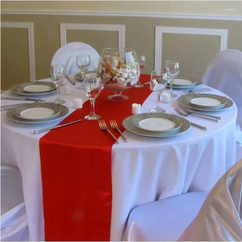 Table Runner 10pcs/lot 30 275cm Red Multi Color Satin For El Decoration Wedding Party Reception Runners