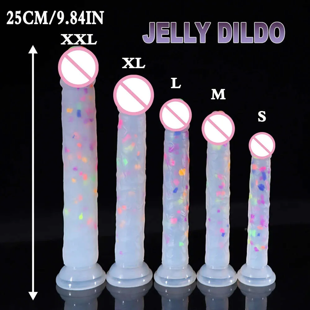 Big Jelly Dildo dubbelsidig rak falsk penis strapon silikon realistiska kukar xxl gummi stick sexiga leksaker för kvinnor