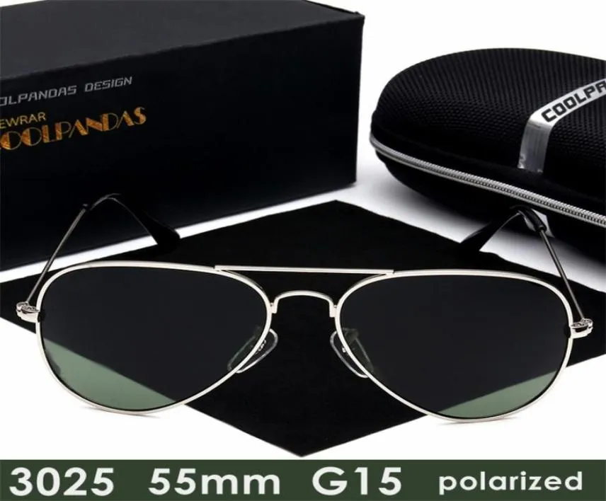 Merkontwerper G15 Men Women HD gepolariseerde zonnebrillen Aviation Rays Sun -bril voor man 3025 55 mm Gafas de Sol UV400 2203024916281