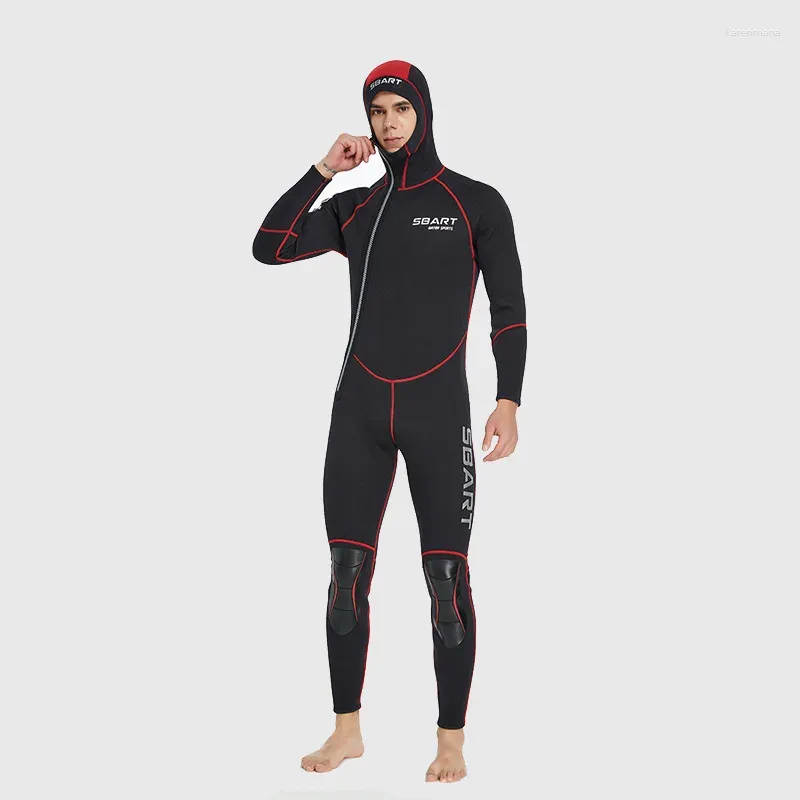 Costumi da bagno femminile 3mm wetsuit neoprene uomini con cappuccio caldo a maniche lunghe a maniche lunghe a prova fredda a prova solare surf per la protezione solare che nuota snorkeling
