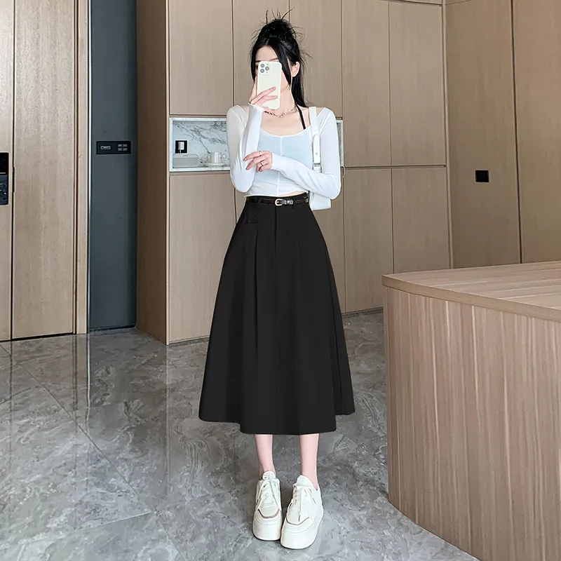 Dress High Waisted Black Work Skirt Black Pencil Skirt Below Knee