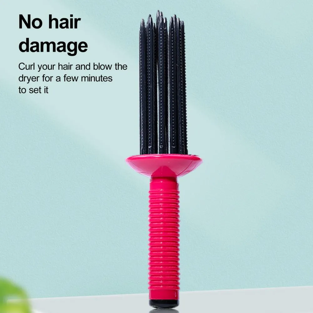 Curling Comb Set: 17 Teeth Fluffy Round Hair Curler Comb Brush for ...