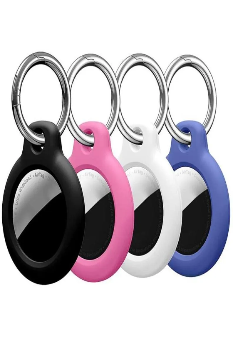 Keychains 4 Pack Silicone Case Compatible med skyddande omslagstillbehör för S Case Air Tag Keychain7023244
