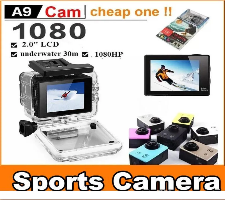 Cheapest copy for SJ4000 A9 style 2 Inch LCD Screen mini Sports camera 1080P Full HD Action Camera 30M Waterproof Camcorders Helme6635065