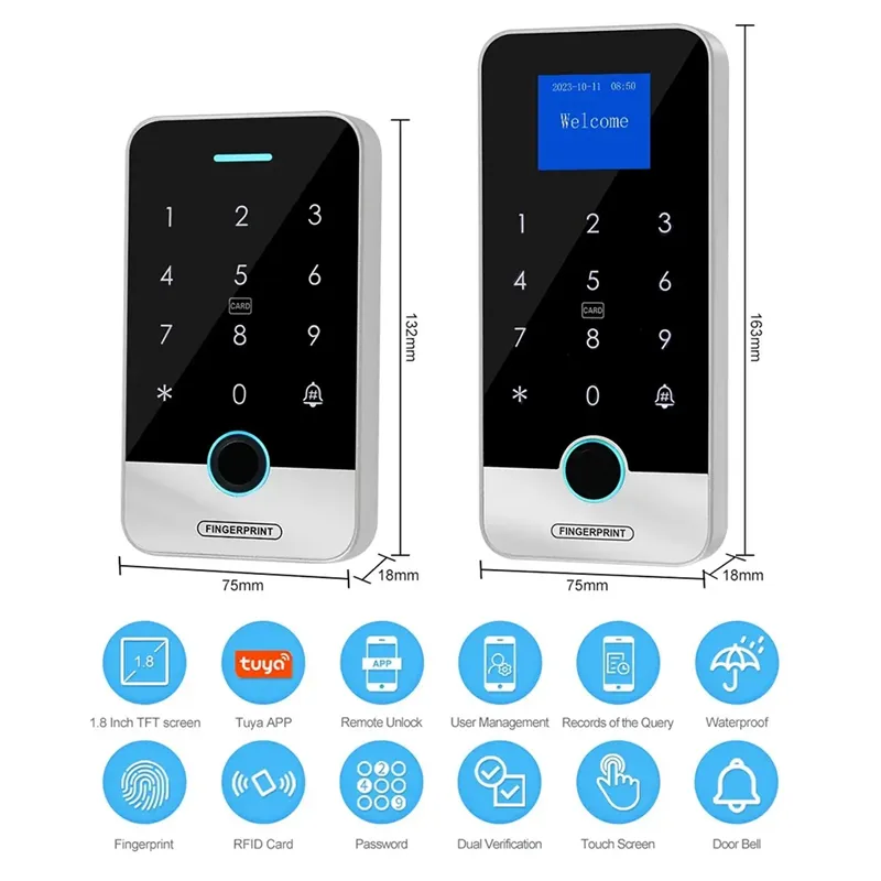 Gallery Detail: 2024Smart Door Lock Tuya App Control Fingerprint Rfid Access Keypad
