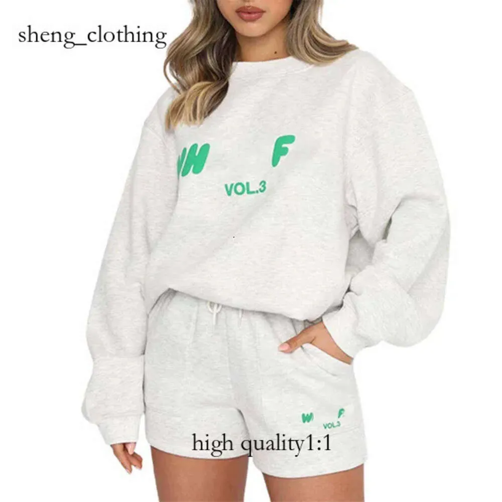 White Hoodie Designer Tracksuit Shorts Langarm zwei 2 -teilige Frauen Coture Pullover Kapuze Casual Sweatshirt 453 359