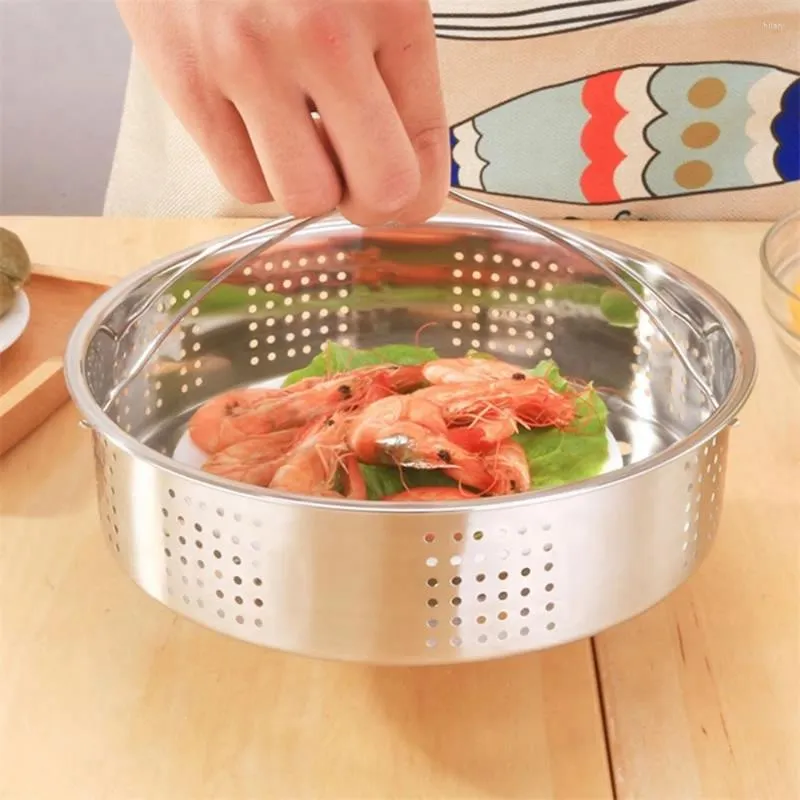 Chaudières à double chaudière S / M / L Cuisine de cuisson outil de cuisine avec des trous panier à vapeur à cuire à caméra en cage en acier inoxydable