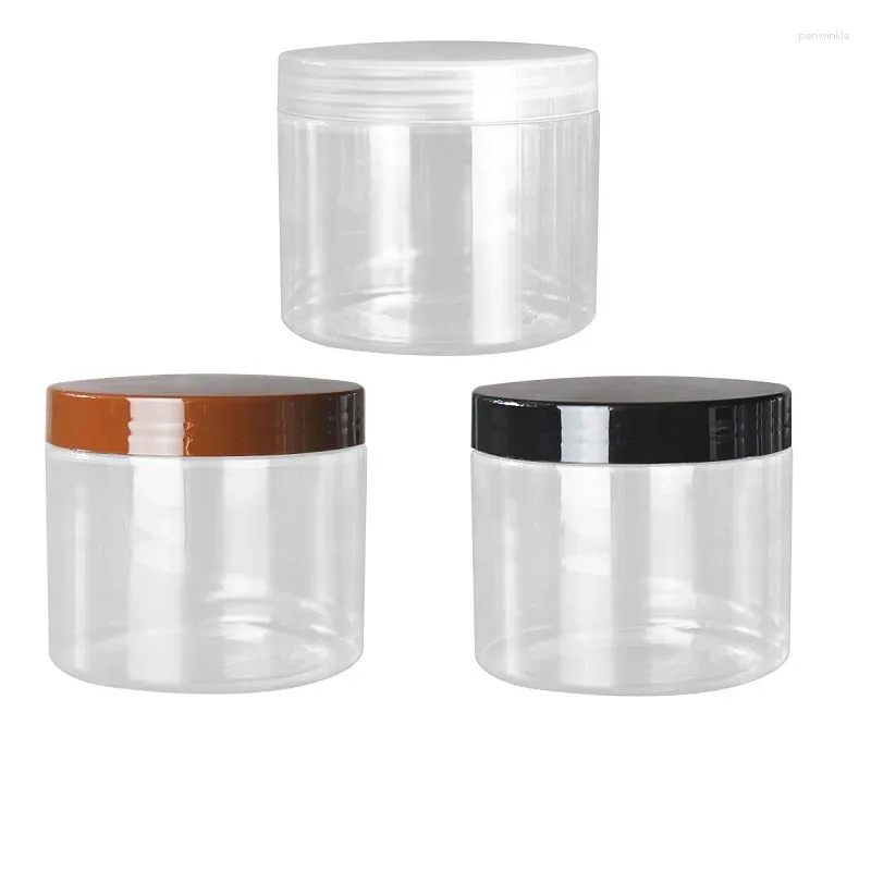 Bouteilles de rangement 10pcs pots en plastique vides 400 ml dia.89 mm Emballage argent clair noir blanc marron