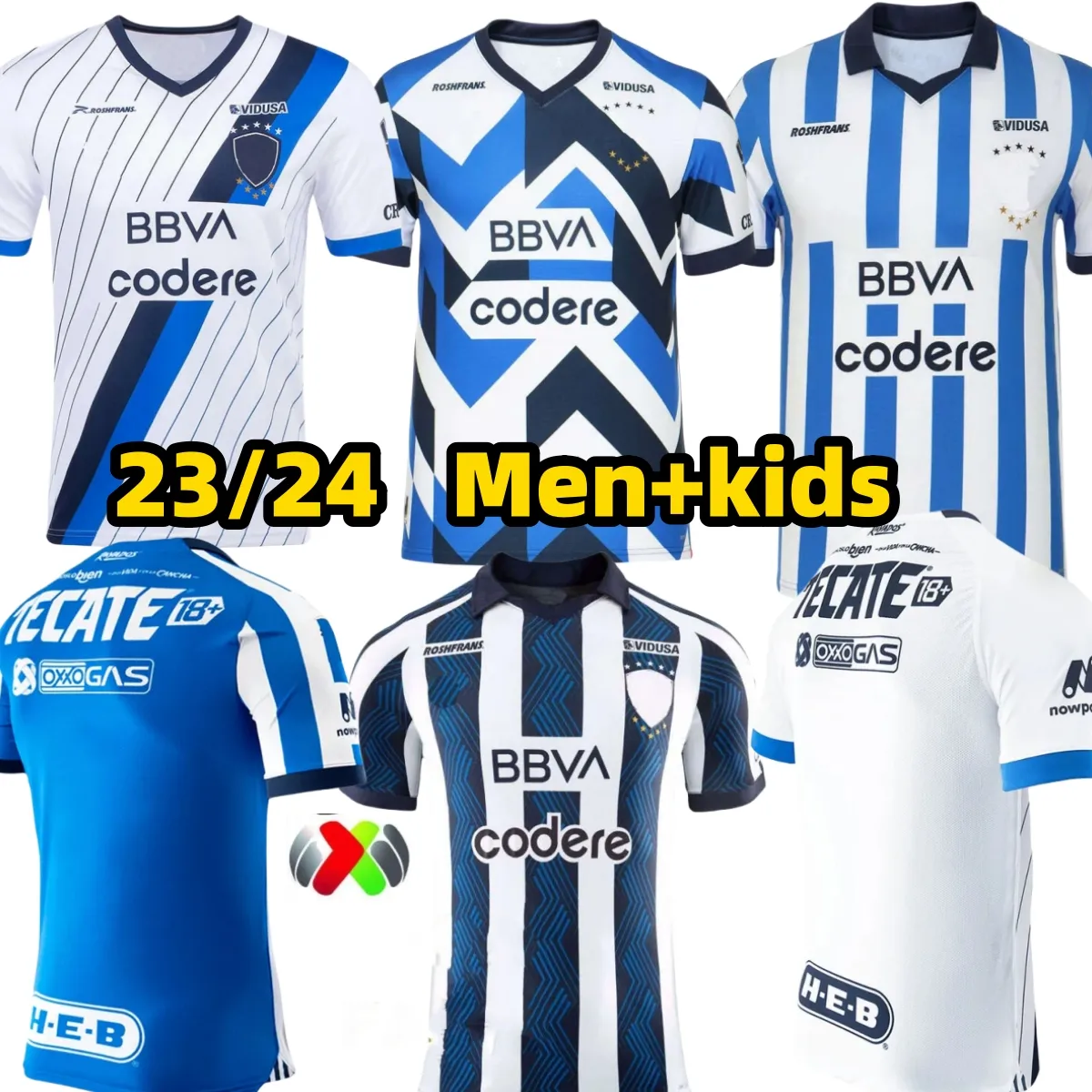 23 24 Liga MX Camiseta Soccer Jerseys Monterrey Sergio Canales Jesus Corona Luis Romo Victor Guzman Berterame Rogelio Funes Mori 2023 2024 Men Kids Football Shirts