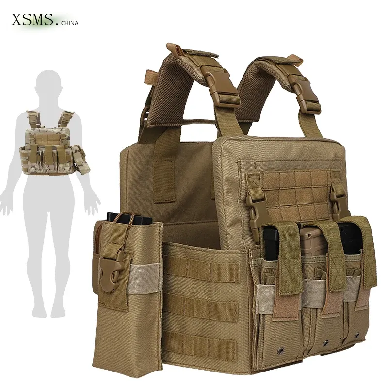 Gilet Tactique Molle Airsoft Paintball - Gilet Combat Multifonctionnel Avec Poches