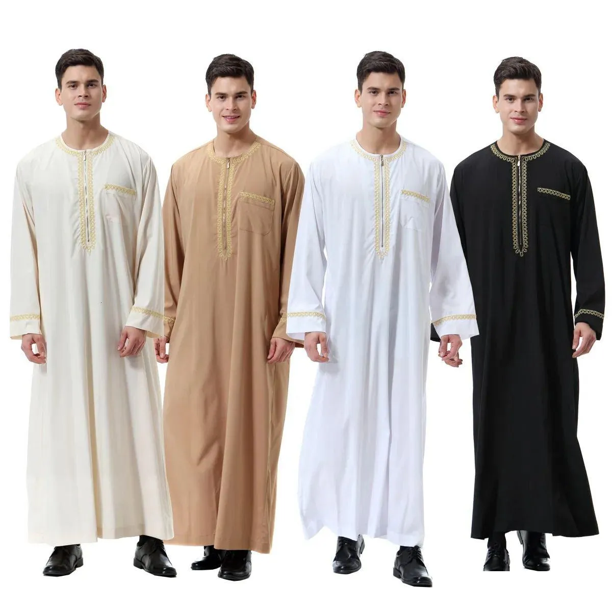 Ethnic Clothing Abaya Muslim Men Islam Dresses Fashion Kaftan Pakistan Caftan S Arabia Jubba Thobe Moroccan Dubai Musman Black Drop De Otpxh